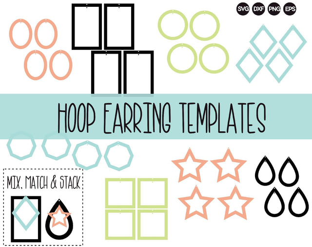 Hoop Earring Templates: Mix and Match SVG So Fontsy Design Shop