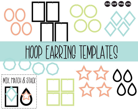 Hoop Earring Templates: Mix and Match SVG So Fontsy Design Shop 