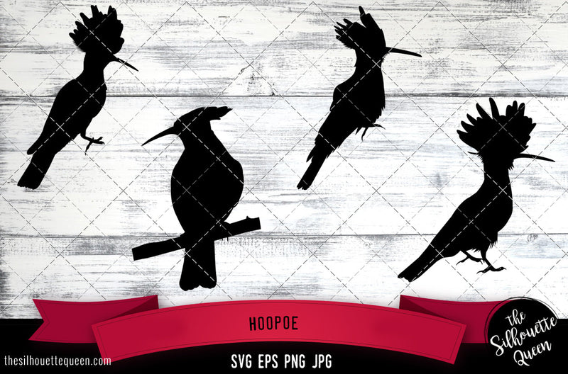 Hoopoe Silhouette Vector SVG SVG Loveleen Kaur 