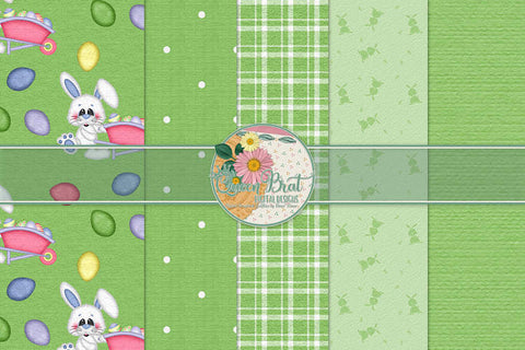 Hop Into Spring Green Papers Digital Pattern QueenBrat Digital Designs 