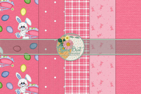 Hop Into Spring Pink Papers Digital Pattern QueenBrat Digital Designs 