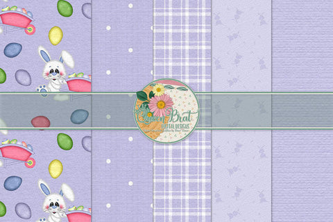 Hop Into Spring Purple Papers Digital Pattern QueenBrat Digital Designs 