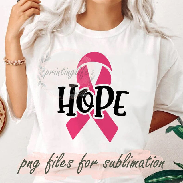 Hope Breast Cancer Png, Breast Cancer Awareness Png, Pink Ribbon Png, Hope Sublimation Png, Hope Ribbon Design Png, Awareness Png, Digital Download Sublimation PrintingLife 