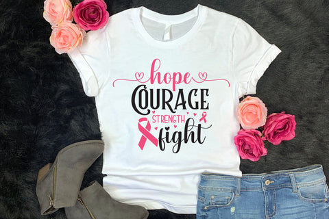 Hope Courage Strength Fight, Breast Cancer SVG SVG CraftLabSVG 