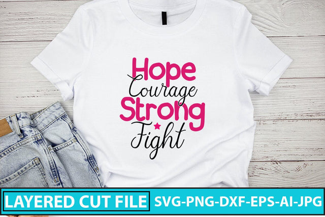 Hope Courage Strong Fight SVG Cut File SVG Syaman 