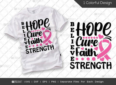 Hope Cure Faith Believe Strength SVG Cut File | Breast Cancer Svg | Fight Cancer Svg | Pink Ribbon Svg | Cancer Ribbon Svg | Breast Cancer Awareness Svg | Breast Cancer Quote Svg SVG ETC Craft 