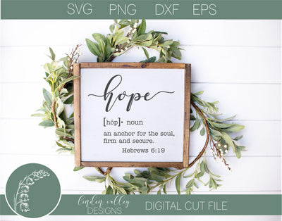 Hope Definition Typography SVG SVG Linden Valley Designs 