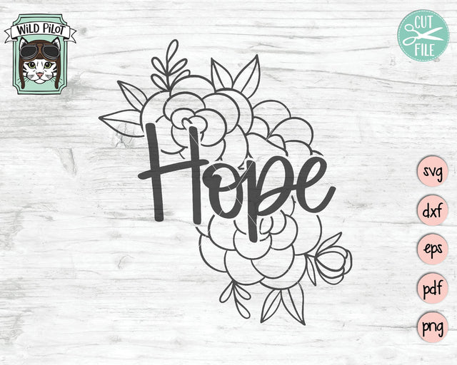 Hope Flower SVG Cut File SVG Wild Pilot 