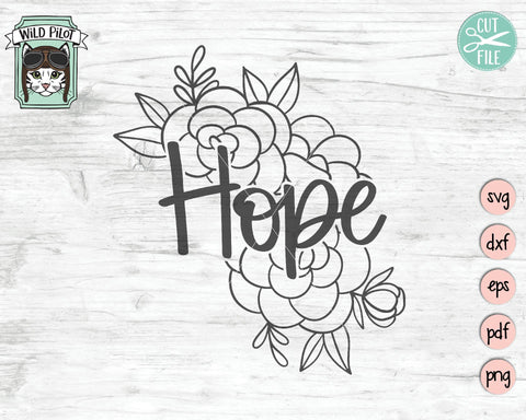 Hope Flower SVG Cut File SVG Wild Pilot 