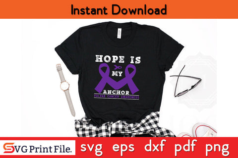 Hope is my Anchor Vulvar Cancer Awareness SVG PNG Cricut Silhouette Cut File SVG SVG Print File 