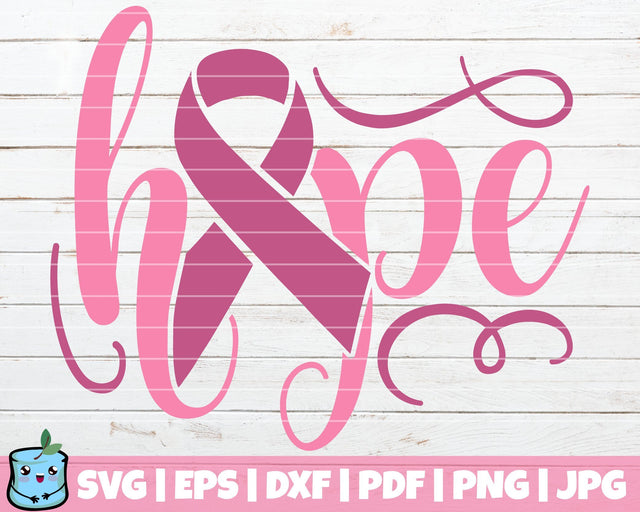 Hope Pink Ribbon SVG MintyMarshmallows 