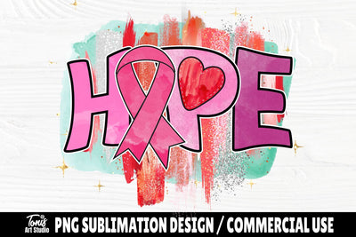 Hope PNG, Breast Cancer Awareness, Sublimation Design, Cancer Shirt, Pink Ribbon Png, Breast Cancer Sublimation SVG TonisArtStudio 