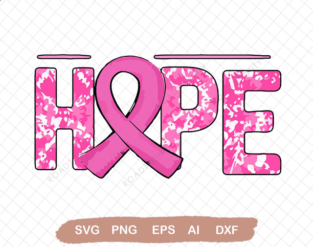 Hope PNG, Sublimation design, Breast cancer awareness, Cancer awareness, Pink ribbon, Leopard print, Breast cancer sublimation SVG DiamondDesign 