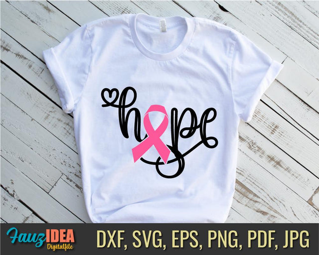 Hope Ribbon cancer svg, Never give up, Cancer Survivor svg, Cancer Ribbon svg, Breast Cancer svg, Cancer Awareness svg, Silhouette file, svg for shirt, digital download SVG Fauz 