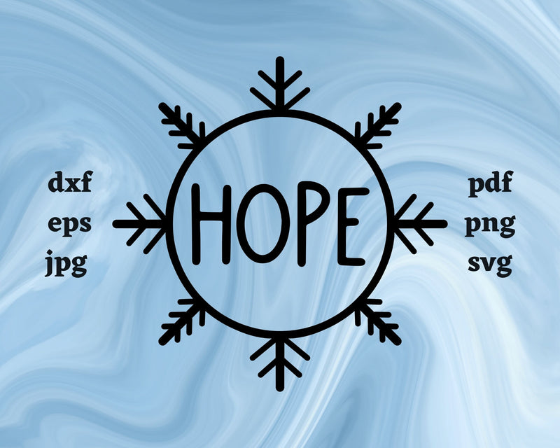 Hope Snowflake SVG Cut File - So Fontsy