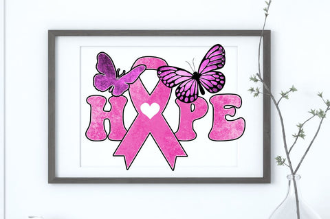 Hope Sublimation PNG, Breast Cancer Sublimation Design Sublimation Regulrcrative 