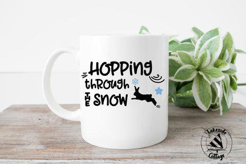 Hopping Through the Snow Bunny Winter Design SVG Lakeside Cottage Arts 