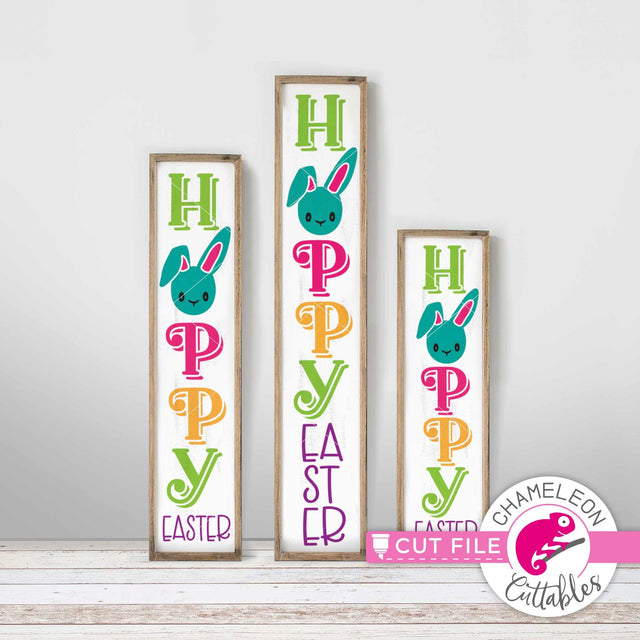 Hoppy Easter Bunny vertical Porch design svg png dxf SVG Chameleon Cuttables 