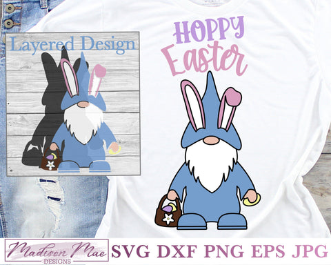 Hoppy Easter Gnome SVG SVG Madison Mae Designs 