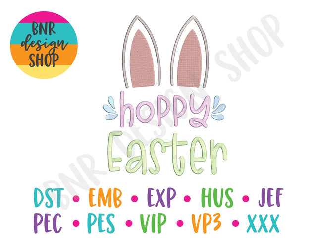 Hoppy Easter Machine Embroidery Design Embroidery/Applique BNRDesignShop 