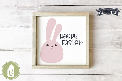 Hoppy Easter SVG | Cute Easter Bunny Sign SVG SVG LilleJuniper 