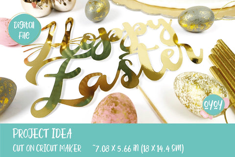 Hoppy Easter SVG | Easter Cake Topper Bunny SVG SVG OyoyStudioDigitals 