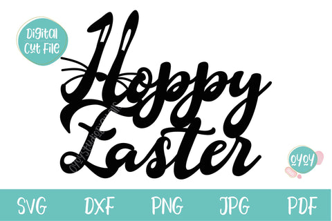 Hoppy Easter SVG | Easter Cake Topper Bunny SVG SVG OyoyStudioDigitals 