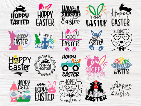 Hoppy Easter SVG, Easter Svg Png Eps Pdf Jpg Files for Cutting Machines Cameo Cricut, Bunny Ears Svg, Easter Signs Svg, Svg Cut Files SVG TonisArtStudio 