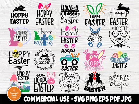 Hoppy Easter SVG, Easter Svg Png Eps Pdf Jpg Files for Cutting Machines Cameo Cricut, Bunny Ears Svg, Easter Signs Svg, Svg Cut Files SVG TonisArtStudio 