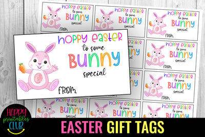 Hoppy Easter to Some Bunny I Easter Gift Tags Printable SVG Happy Printables Club 