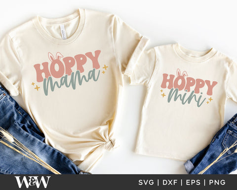 Hoppy Mama & Hoppy Mini SVG | Mommy and Me Easter SVG SVG Wood And Walt 
