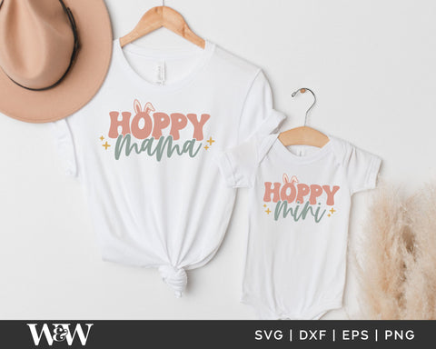 Hoppy Mama & Hoppy Mini SVG | Mommy and Me Easter SVG SVG Wood And Walt 