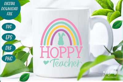 Hoppy teacher svg, Easter teacher svg SVG Isabella Machell 