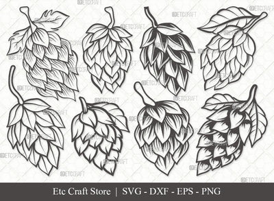 Hops Outline SVG Cut File | Beer Hops Svg | Beer Gift Svg | Hops Plant Svg | Beer Man Svg | Hops Bundle | Hops Beer SVG | Eps | Dxf | Png SVG ETC Craft 
