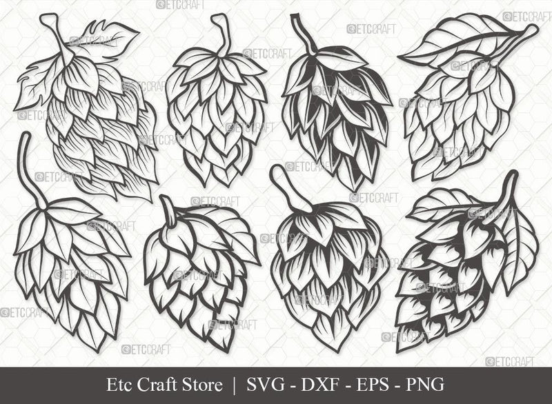 Hops Outline SVG Cut File | Beer Hops Svg | Beer Gift Svg | Hops Plant Svg | Beer Man Svg | Hops Bundle | Hops Beer SVG | Eps | Dxf | Png SVG ETC Craft 