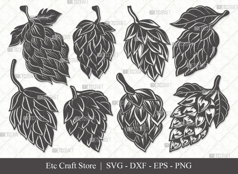 Hops Silhouette SVG Cut File | Beer Hops Svg | Beer Gift Svg | Hops Plant Svg | Beer Man Svg | Hops Bundle | Hops Beer SVG | Eps | Dxf | Png SVG ETC Craft 