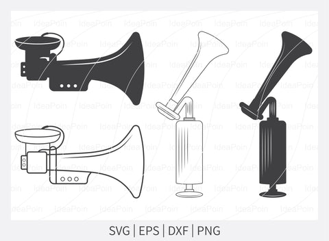 Horn Svg, Horns silhouette, Air Horn svg, Bicycle air horn, GAS Horn Svg, PRO Horn Speaker svg, Trumpet Horn svg, Trumpet Car Air Horn, Svg SVG Dinvect 