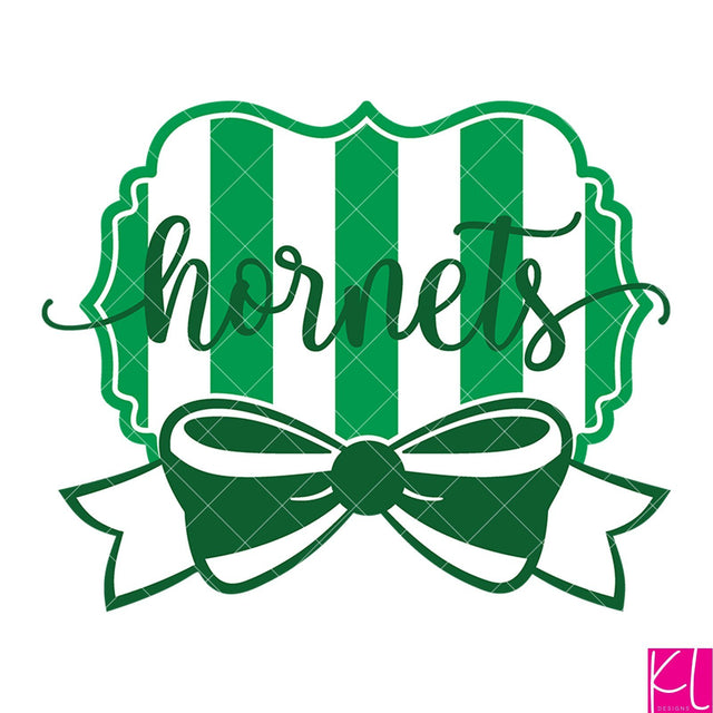 Hornets and Bow Wide Stripe Frame SVG Kelly Lollar Designs 