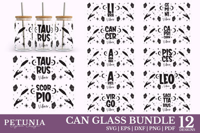 Horoscope SVG Bundle | Can Glass Wrap SVG Bundle SVG Petunia Digital Design 