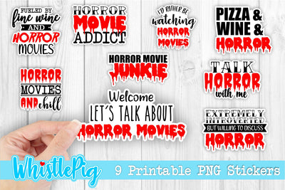 Horror Movie Printable Stickers Horror Movie Stickers Horror Stickers Scary Movie Stickers Halloween Move Stickers Printable Stickers PNG Sublimation Whistlepig Designs 