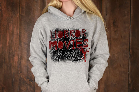 Horror Movies and Chill PNG | Halloween Sublimation Design | VIP Extended Use License Sublimation So_Fontsy_VIP 