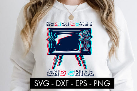 Horror Movies And Chill SVG Cut File PNG Sublimation SVG Freeling Design House 