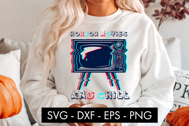 Horror Movies And Chill SVG Cut File PNG Sublimation SVG Freeling Design House 