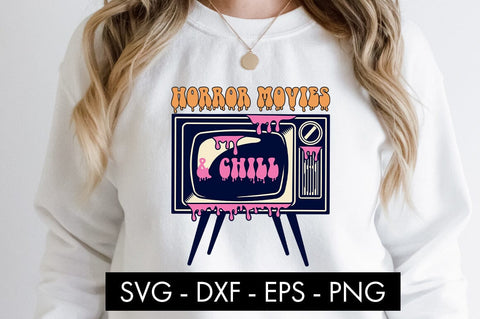 Horror Movies And Chill SVG Cut File PNG Sublimation SVG Freeling Design House 