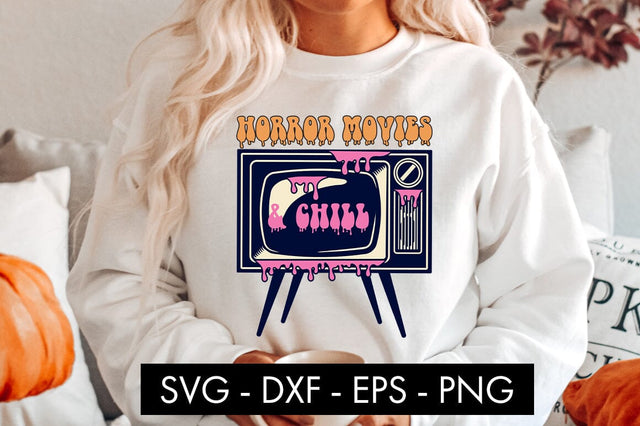 Horror Movies And Chill SVG Cut File PNG Sublimation SVG Freeling Design House 
