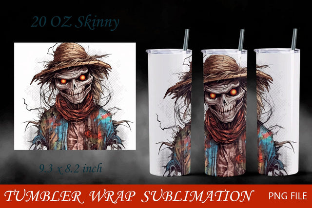 Horror scarecrow tumbler png , 20 oz horror wrap, Scary face Sublimation AnastasiyaArtDesign 
