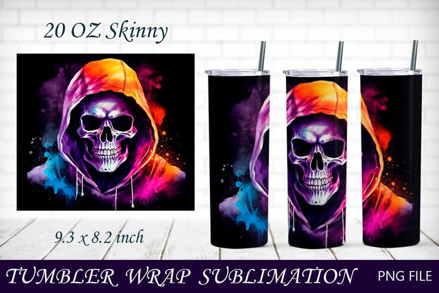 Horror sublimation tumbler, Grim reaper tumbler wrap, Halloween png Sublimation AnastasiyaArtDesign 