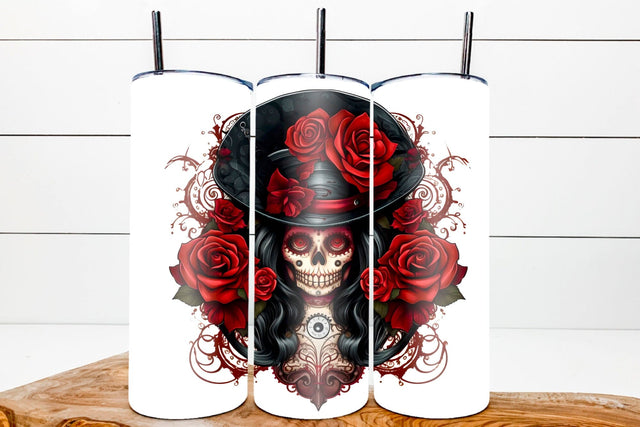 Horror tumbler / Gothic woman skull tumbler wrap sublimation Sublimation Angelina Semenova 