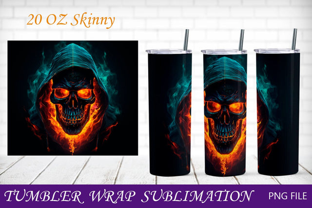 Horror tumbler sublimation, Halloween 20oz tumbler wrap with grim reaper png Sublimation AnastasiyaArtDesign 
