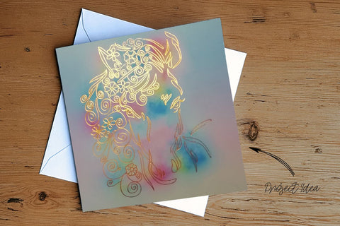 Horse 1 - Single line for Foil Quill | Digi Stamp | Incl Printable Background Sketch DESIGN DrawnTogether with love 